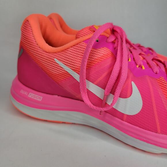 Nike Dual Fusion X2 Running Shoes NEW NEON Pink White Mango Women's US Size 9 - Picture 3 of 14